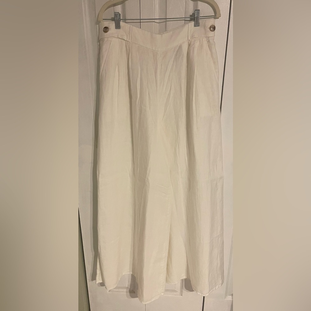 Elegant White Women's wide leg pants